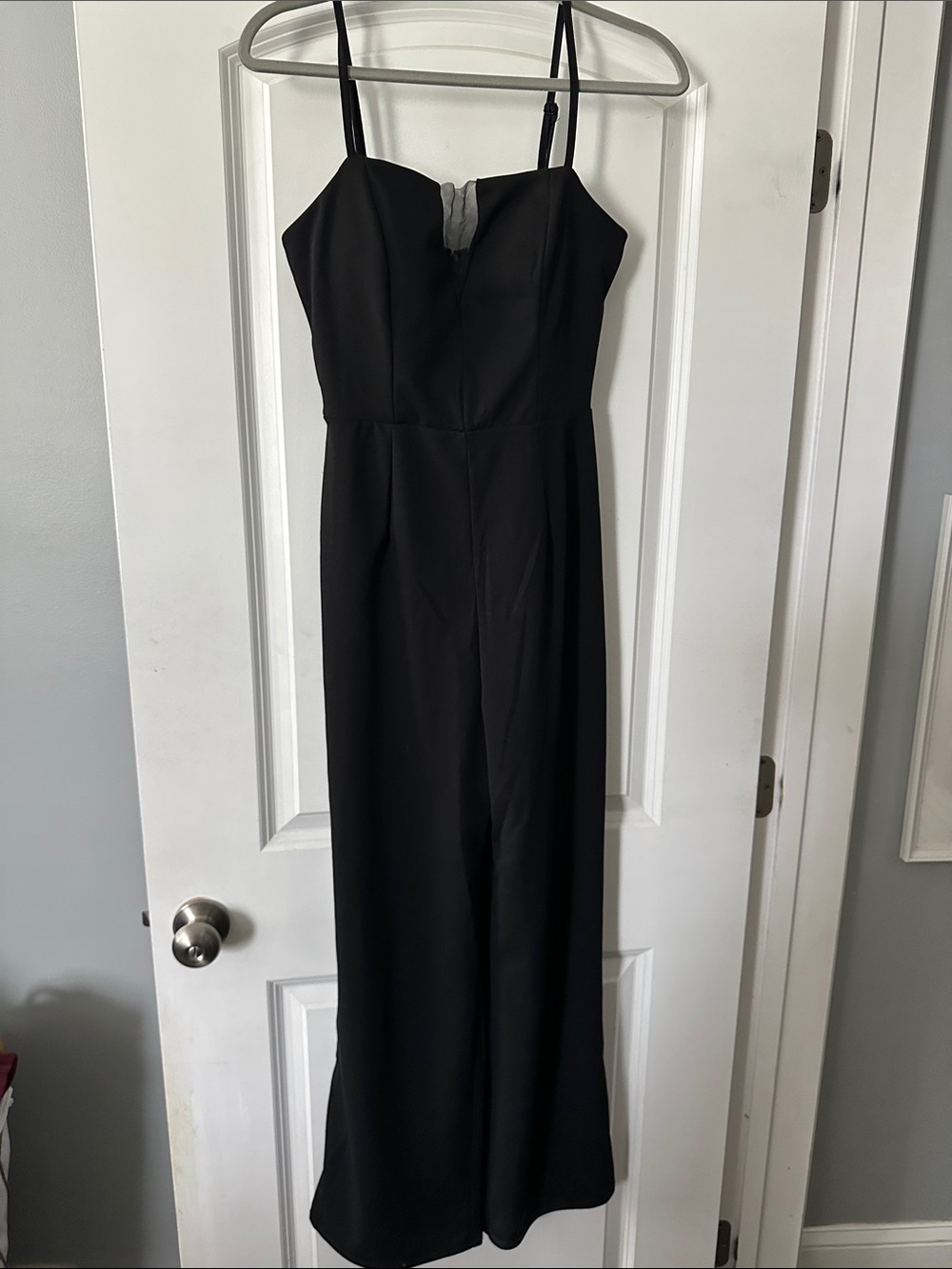 Trixxi Black Strapless Jumpsuit-Style Evening Dress